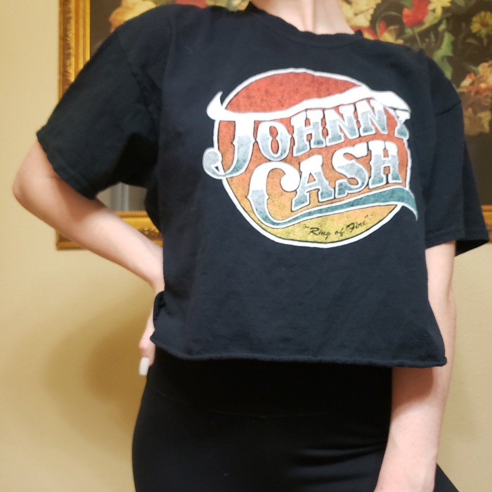 Johnny Cash cropped tee